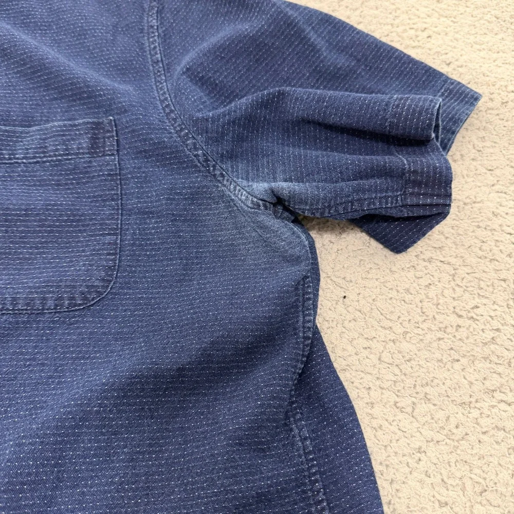 Vineyard Vines Murray Shirt Mens Large Slim Fit Navy Blue Short Sleeve Cotton